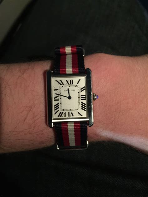 cartier tank with nato strap